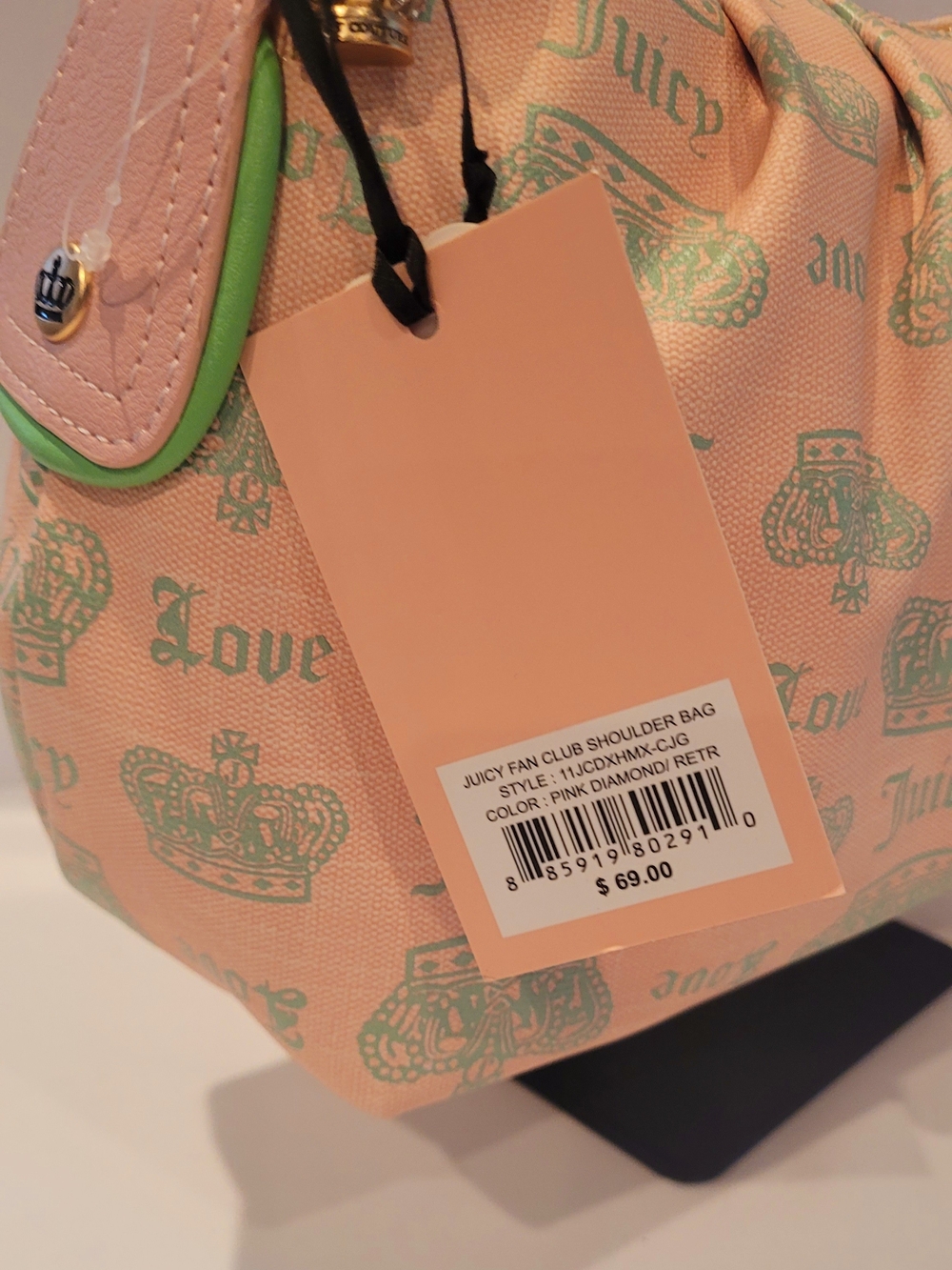 Juicy Couture Pink Shoulder Bag with Schnauzer Charm - Picture 3 of 3